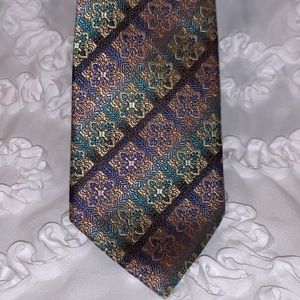 Bruno Marchesi Silk Abstract Geo Textured Pastel Italian Hand sewn Luxury Tie